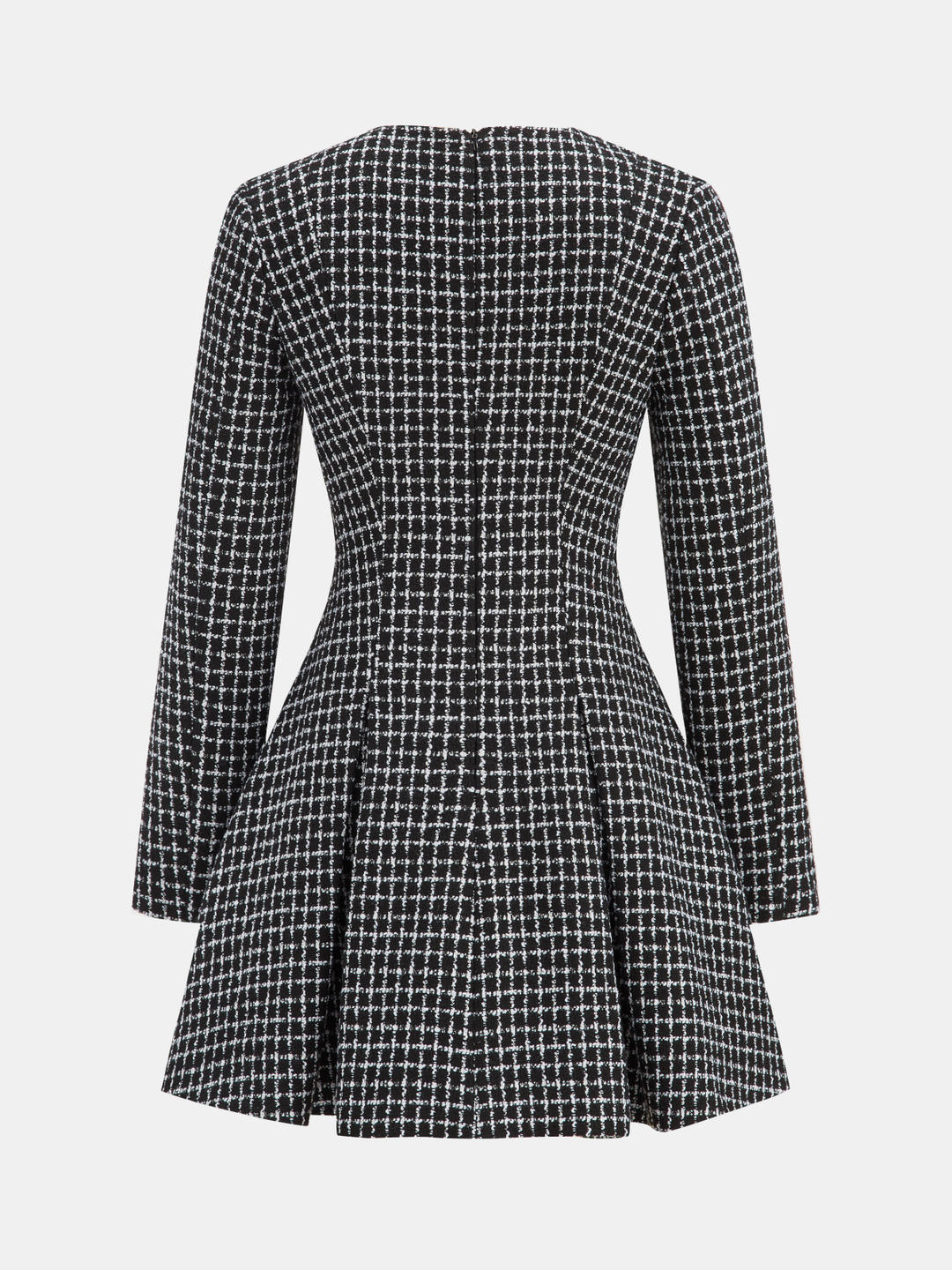 Plaid Metal Button A-Line Mini Dress