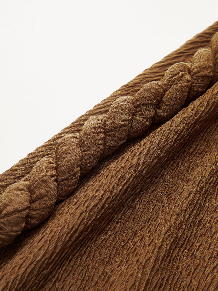 One-Shoulder Rope Ruched Mini Dress