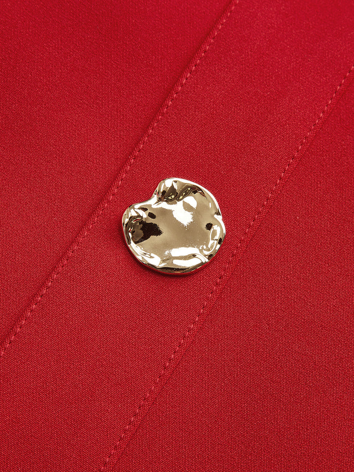 Square Neck Button Front Mini Dress