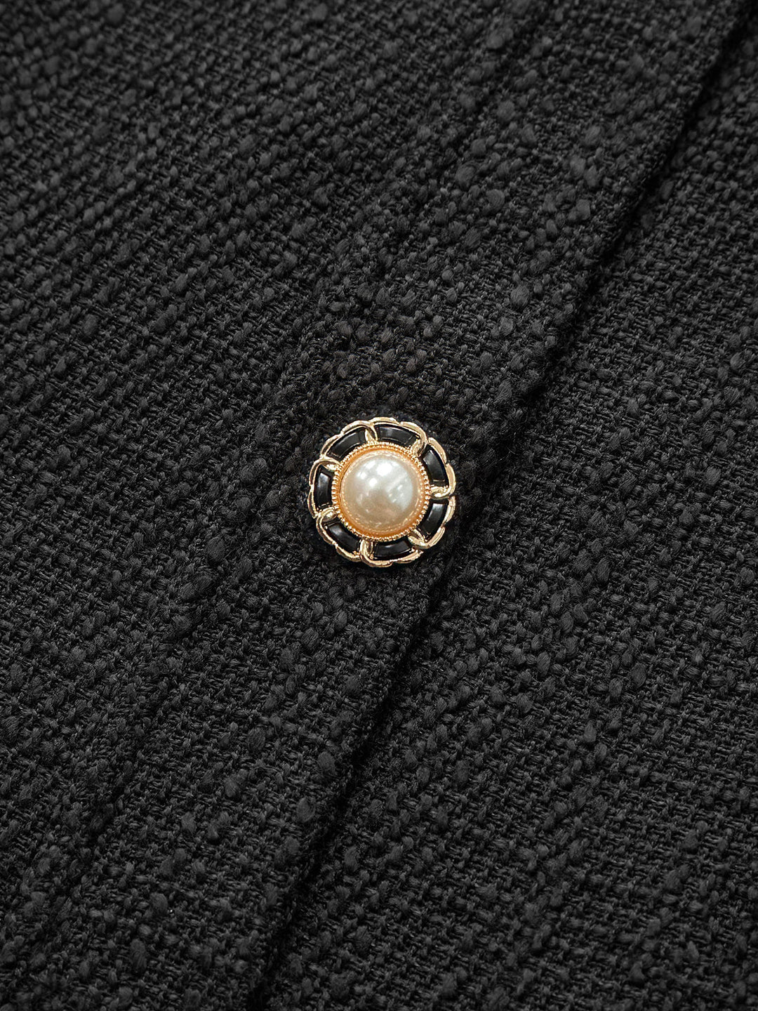 Tweed Sleeveless Button Mini Dress