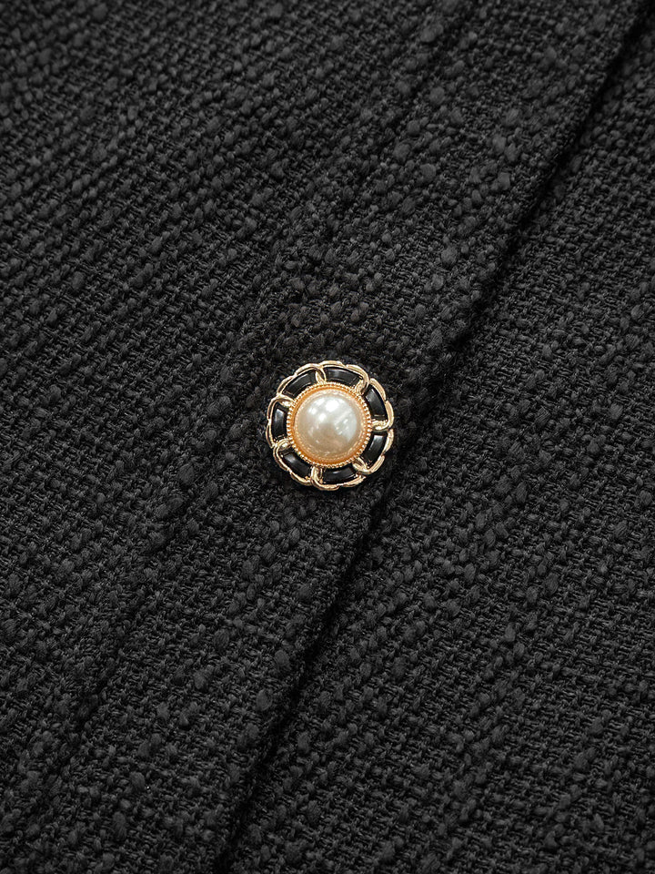 Tweed Sleeveless Button Mini Dress