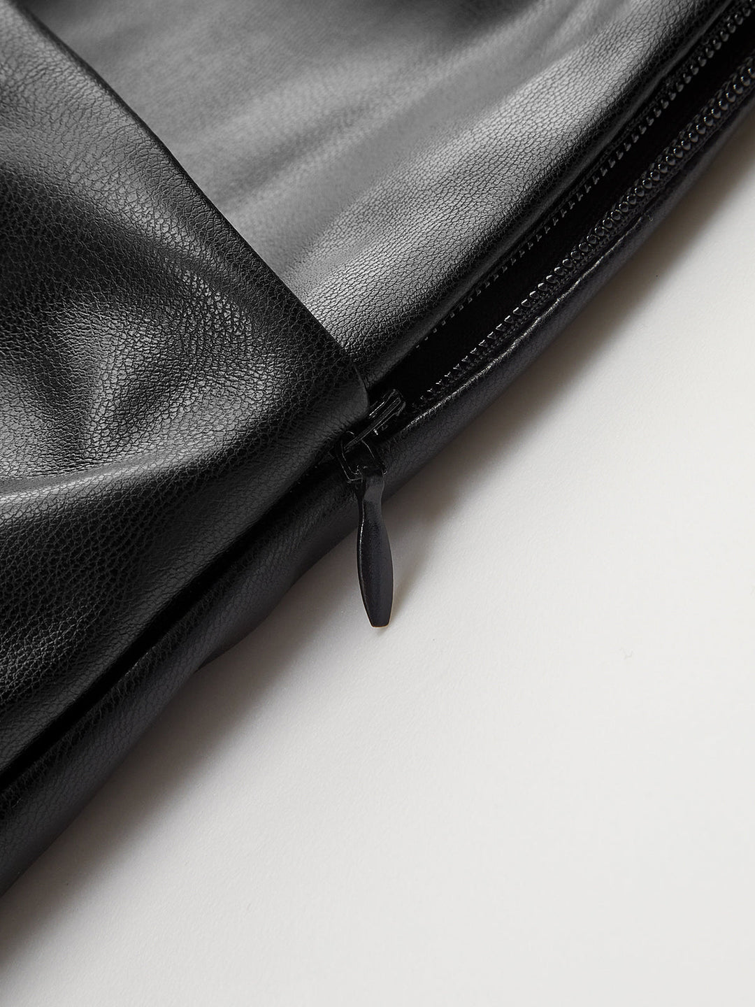 Faux Leather Panel Mock Neck Sleeveless Dress