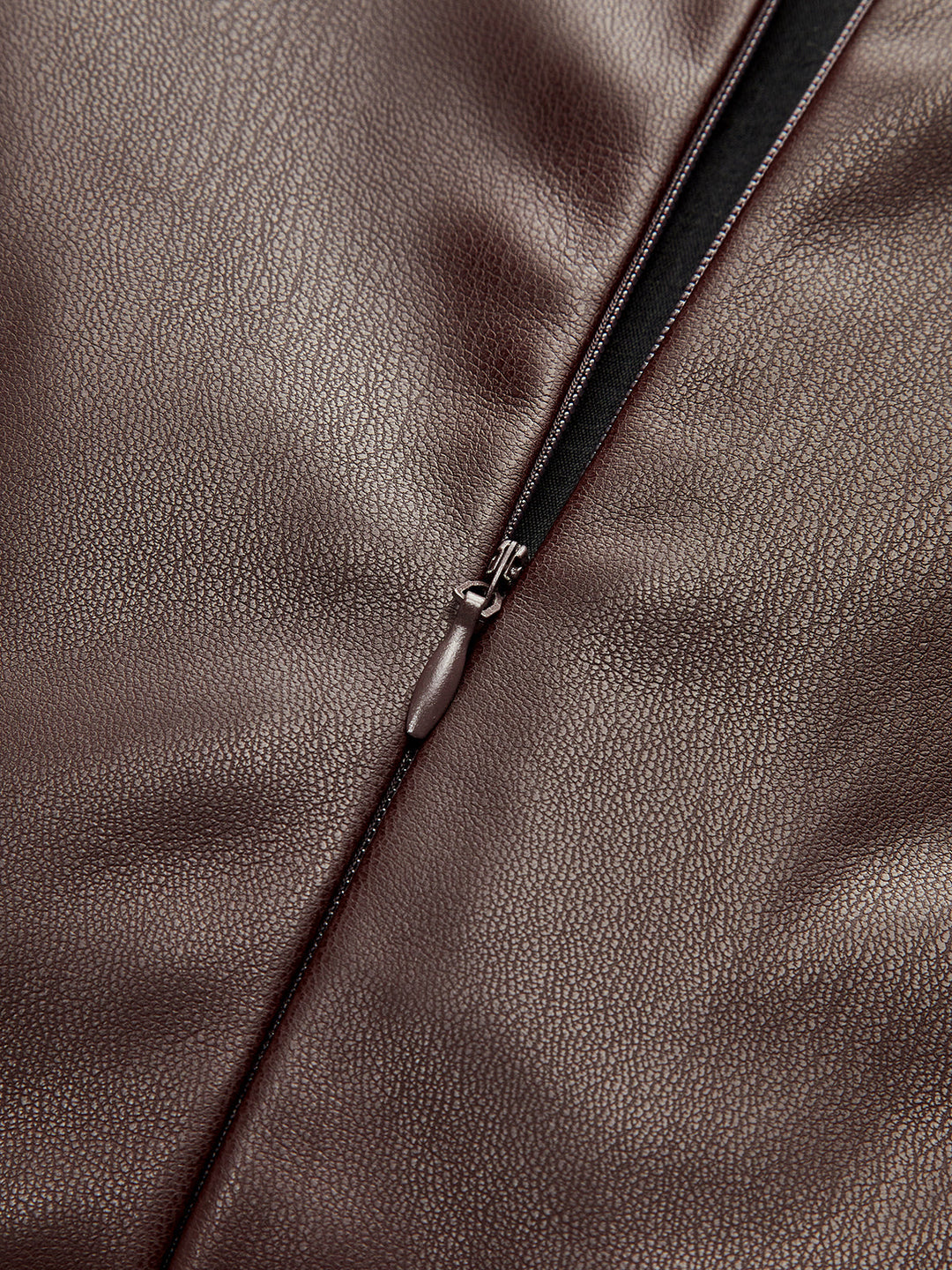 Faux Leather Waist Ruched Dress