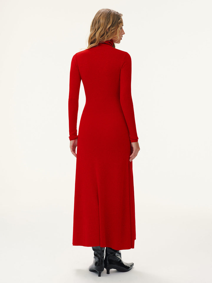 Wool-Blend Turtleneck Maxi Dress