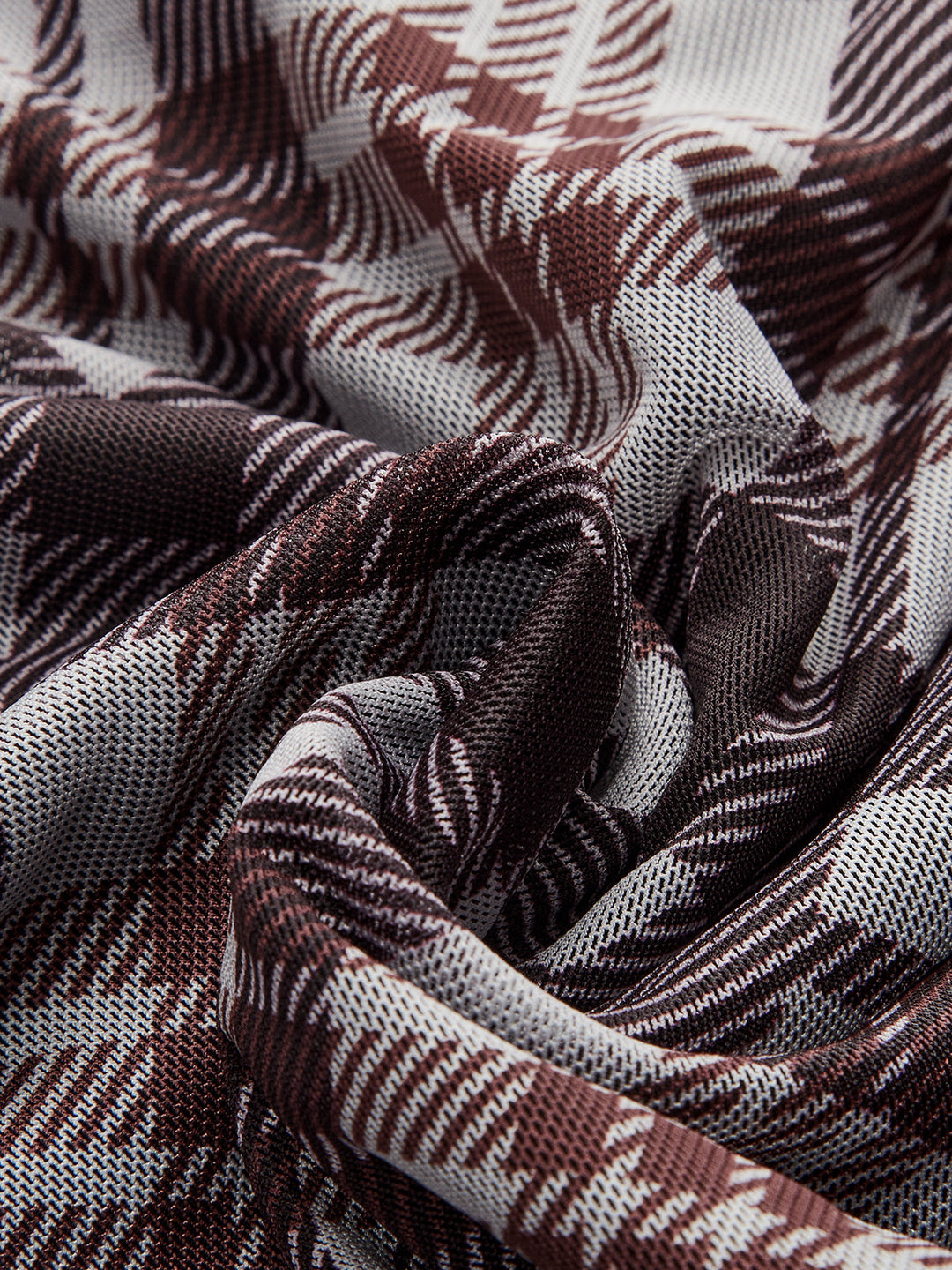 Plaid Mesh Long Sleeve Maxi Dress