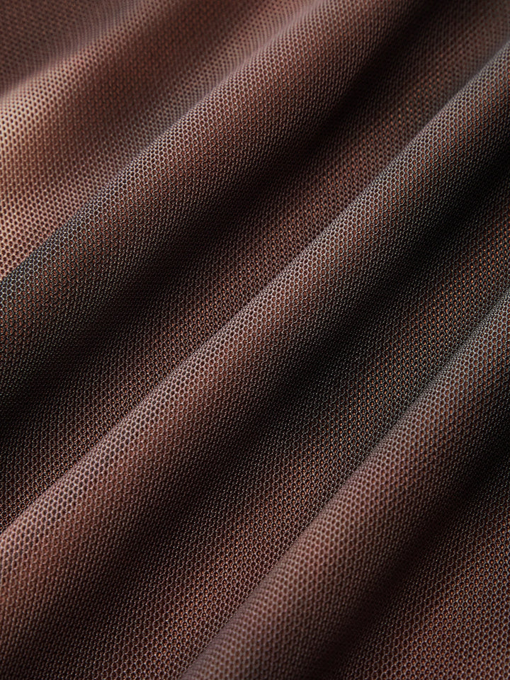 Tie-Dye Print Flared Sleeve Ruched Mini Dress