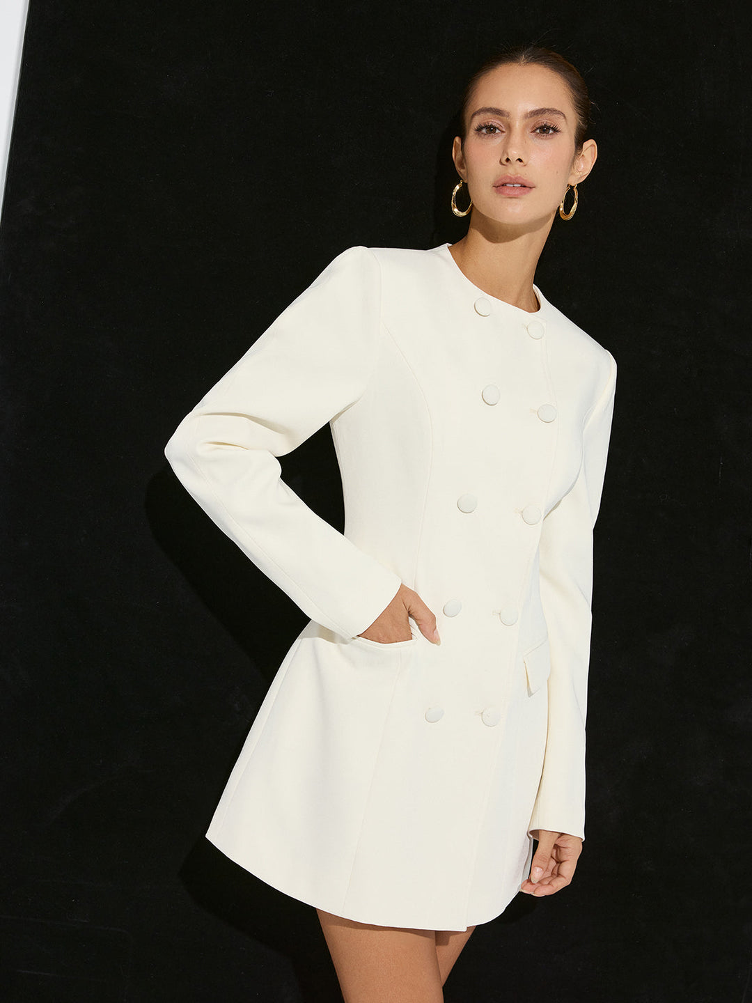 Double-Breasted Mini Blazer Dress