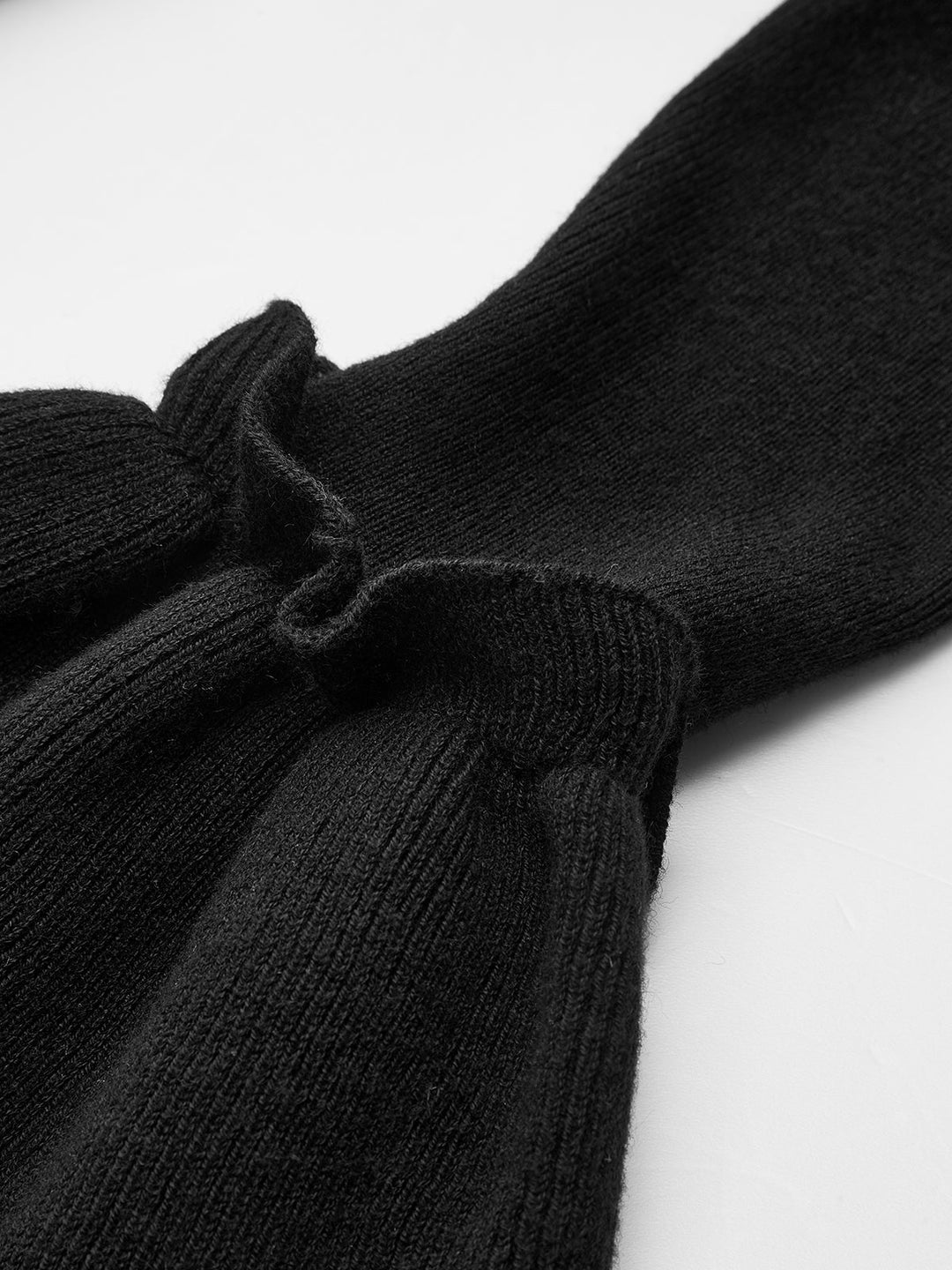 Mandarin Collar Bell Sleeve Metal Detail Knit Dress