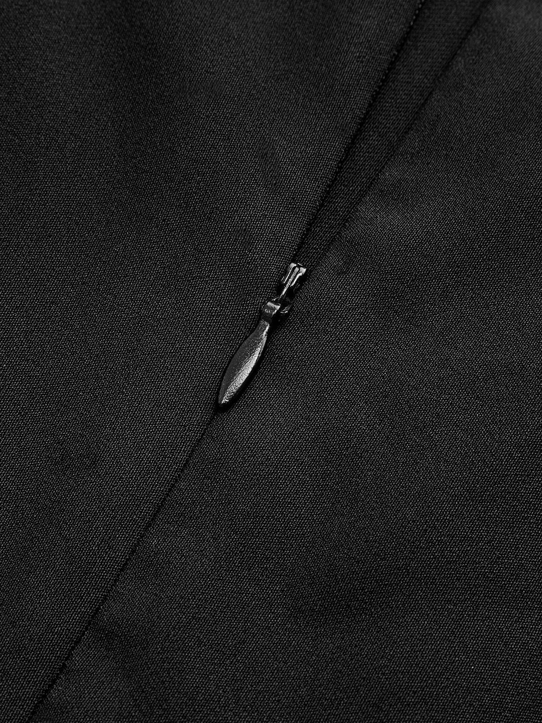 Mandarin Collar Bow Detail Mini Dress