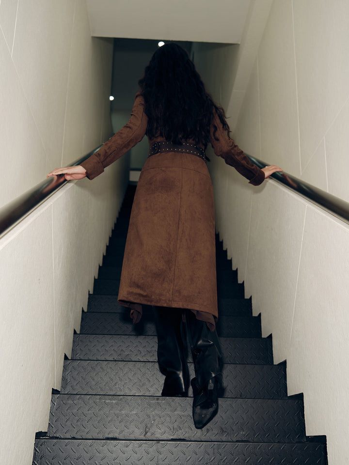 Suede Shirt Dress without Belt