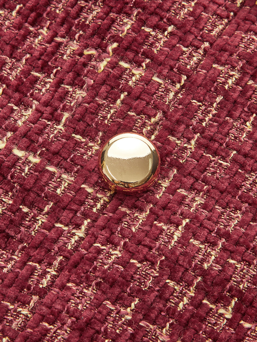 Metal Button Tweed Sleeveless Mini Dress