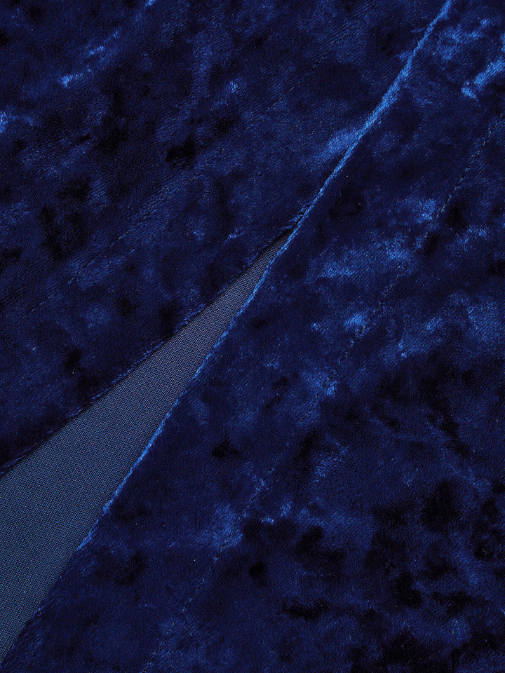 Metal Button Ruched Velvet Maxi Dress