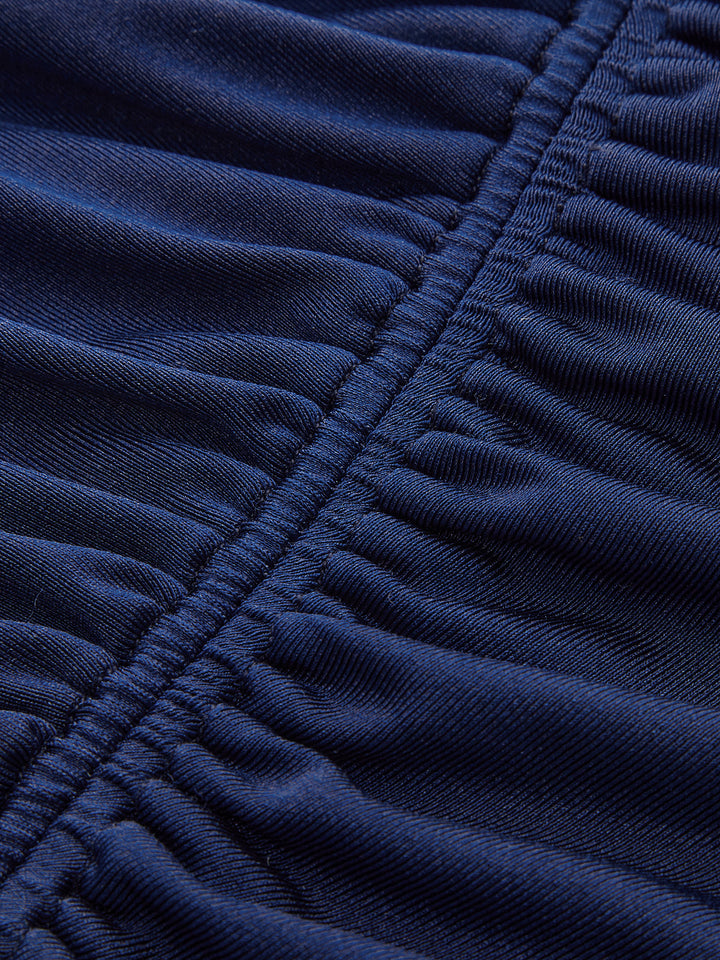 Ruched Long-Sleeve Maxi Dress