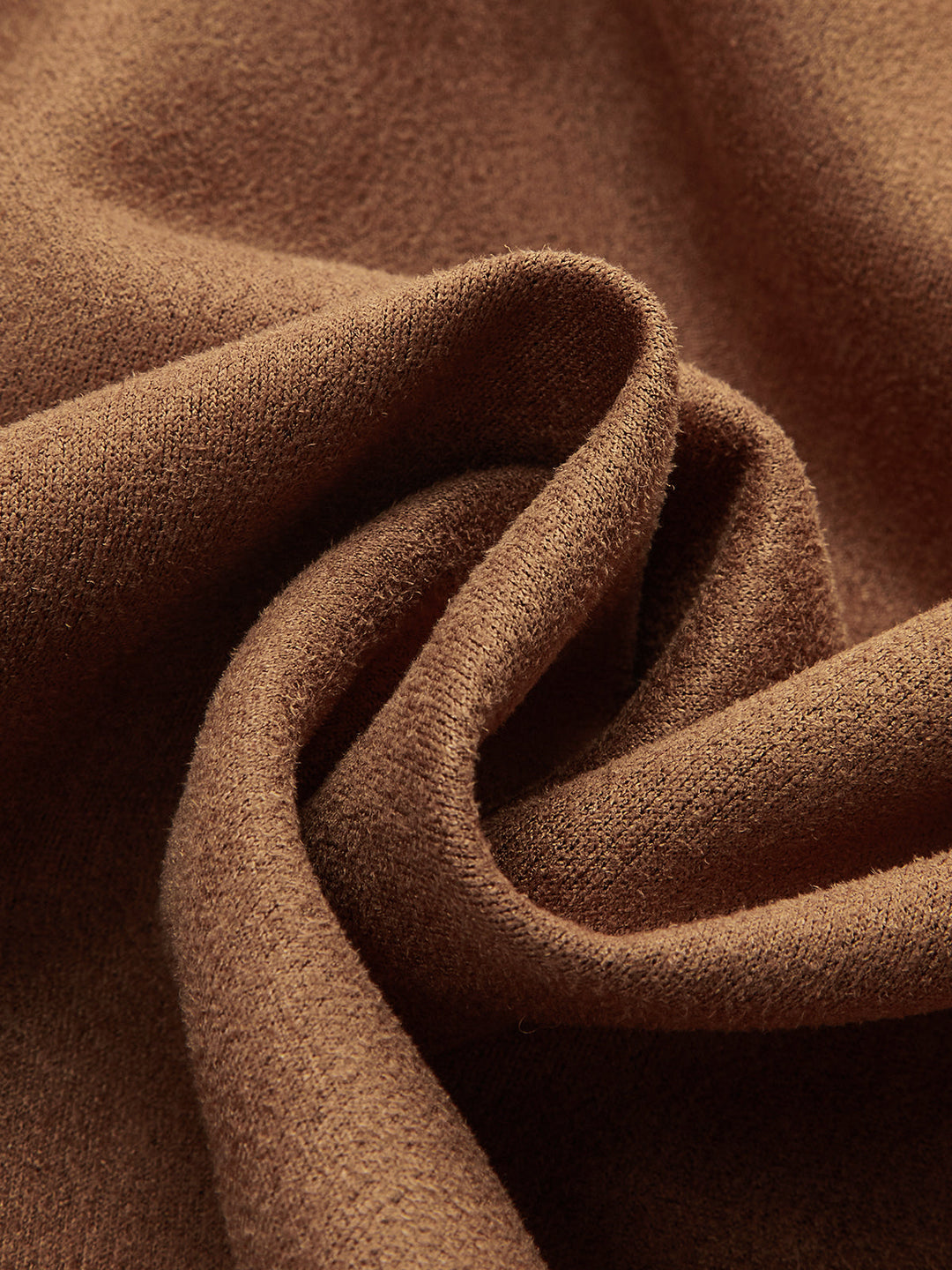 Flared Hem Suede Effect Shirt Dress