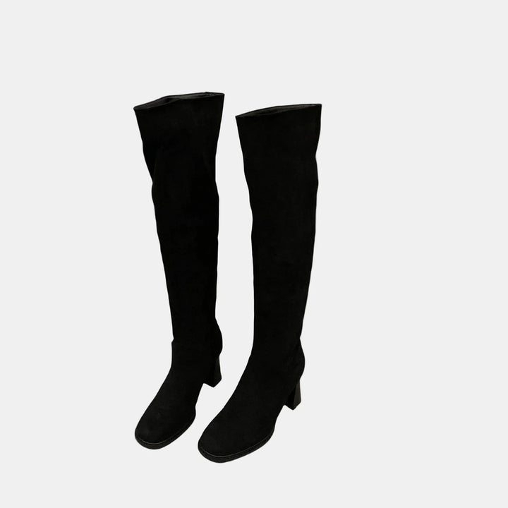 Evie | Pointed-Toe Suede Block Heels